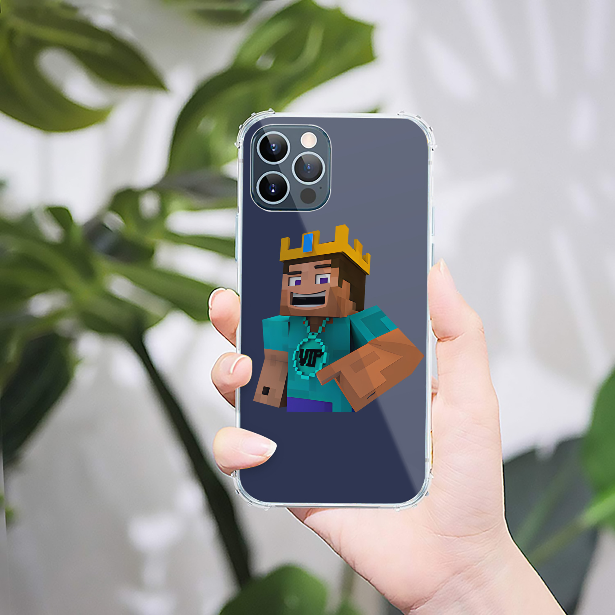 （画像用） マインクラフト ブロックの世界 Minecraft MC Block world 【iPhone 12シリーズ対応】透明スマホケース（クリアソフトケース）